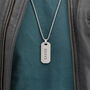 Personalised Men's Brushed Steel Dog Tag Necklace, thumbnail 7 of 9