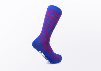 Nsaa African Design Cotton Socks, Red/Blue, 2 of 3