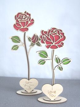 Personalised Wooden Forever Rose Valentine's Keepsake, 3 of 7