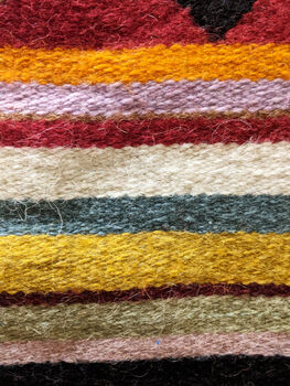 Handwoven Multi Coloured Wool Rug, 7 of 9