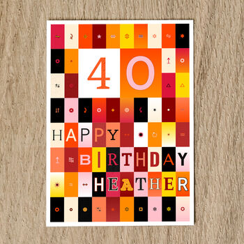 Personalised 40th Birthday Card Age And Name, 6 of 11
