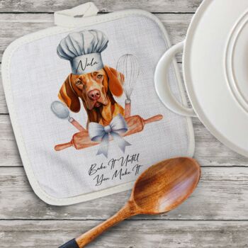 Personalised Dog Chef Hat Gift Pot Holder / Grab, 6 of 12