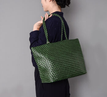 Weaving Vegan Leather Tote, 3 of 12