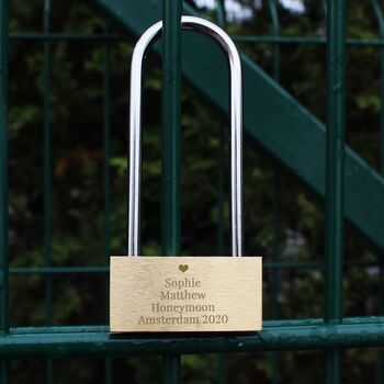 Personalised Heart Motif Message Padlock, 2 of 3