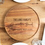 Personalised Charcuterie Board Round Acacia Wood, thumbnail 5 of 5