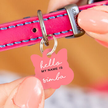 Personalised Cat Face Hello Cat ID Tag, 2 of 12