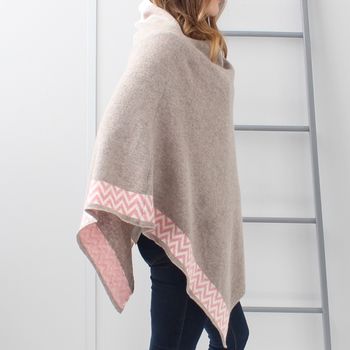 Mink Lambswool Knitted Poncho, 3 of 3