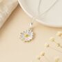Personalised Sterling Silver Daisy Pendant April Birth Flower, thumbnail 4 of 9