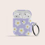 Purple Retro Flowers Air Pod Case With Keychain, thumbnail 2 of 6