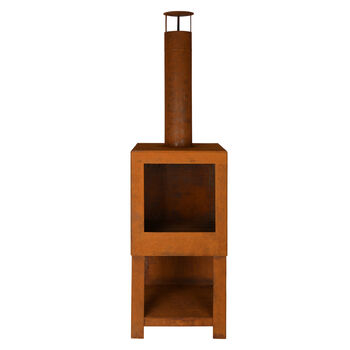 Steel Chiminea With Wood Storage, 8 of 8