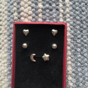 My First Earrings Three Pairs Sterling Silver, 7 of 7