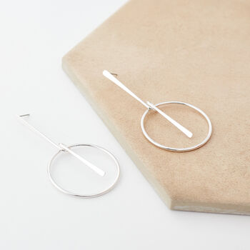 Long Drop Knotted Hoop And Bar Earrings, 5 of 6