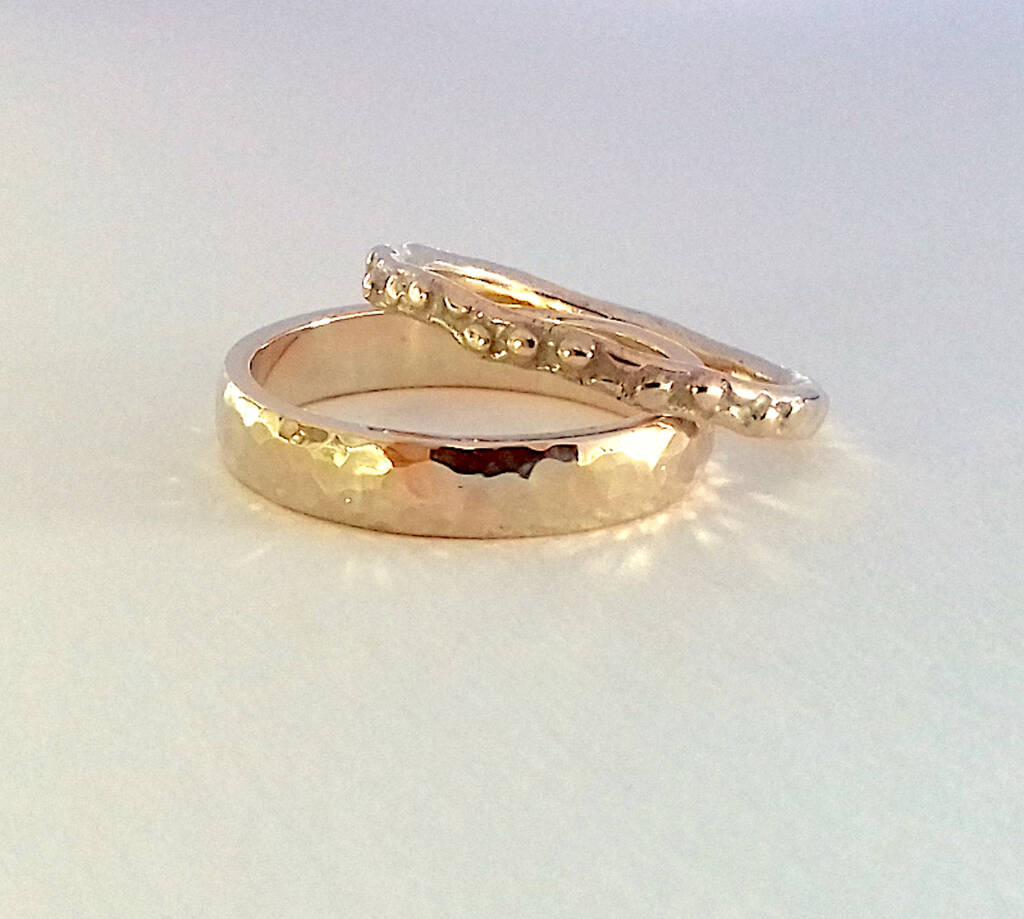 Solid 9ct Gold Stacking Ring Set By Lorna Hewitt Jewellery