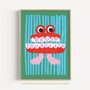 Brush Your Teeth Children’s Bathroom Art Print, thumbnail 1 of 2