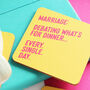 Debating What's For Dinner Marriage Coaster, thumbnail 4 of 5