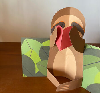 Handmade Sloth Pop Up Love Card, 5 of 6