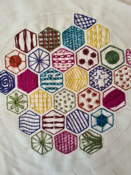 Hexagon Sampler Learn 20 Stitches Pdf Digital Product, 3 of 6