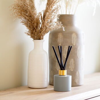 Personalised Matt Grey Diffuser Bottle And Reed Set, 8 of 8