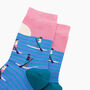 Sunset Paddle Boarding Bamboo Socks In Blue/Pink, thumbnail 2 of 4