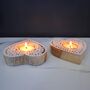 Wooden Heart Tea Light Candle Holder, Set Of Two, thumbnail 5 of 5