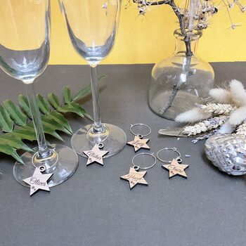 Personalised Christmas Star Wine Glass Charms, 7 of 12