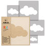 Reusable Plastic Stencils Five Pcs Clouds With Brushes, thumbnail 2 of 5