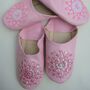 Girl's Handmade Leather Slippers With Sequins, thumbnail 3 of 12