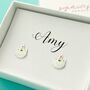 Personalised White Cat Face Sterling Silver Earrings, thumbnail 1 of 2
