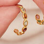 Tourmaline And Gold Plated Silver Hoop Earrings, thumbnail 1 of 8