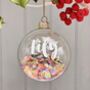 Personalised Pink Sequin Glass Bauble, thumbnail 1 of 2