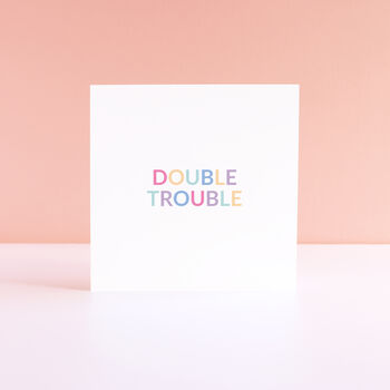'Double Trouble' New Baby Twins Card, 2 of 3