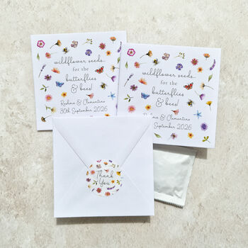 Pressed Wildflowers Seed Packet Wedding Favours, 6 of 9