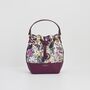 Floral Engravings Plum Bucket Bag, thumbnail 3 of 7