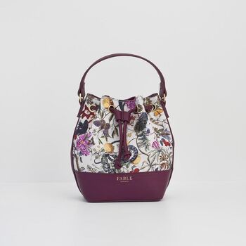 Floral Engravings Plum Bucket Bag, 3 of 7