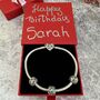 December Birthstone Charm Silver Bracelet Gift For Her, thumbnail 6 of 8