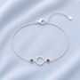 Mother And Two Children Circle Birthstone Bracelet, thumbnail 3 of 8