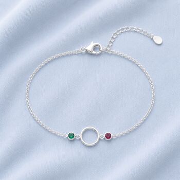 Mother And Two Children Circle Birthstone Bracelet, 3 of 8