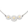 Daisy Flowers Necklace In Solid Silver And 18ct Gold, thumbnail 2 of 6