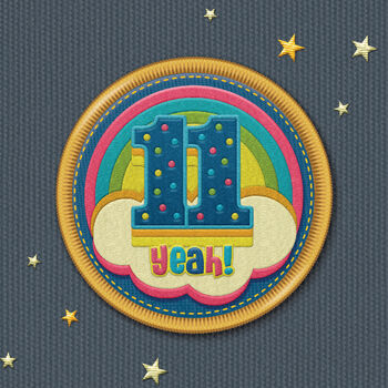 '11 Yeah!' 11th Rainbow Birthday Card, 2 of 4
