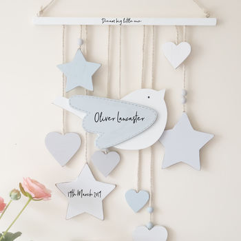 Personalised Wooden Bird Wall Mobile, 2 of 2