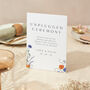 Unplugged Ceremony A5 Wedding Sign Pressed Wildflowers, thumbnail 1 of 4