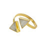 'Direction' Rainbow Moonstone Gold Plated Ring, thumbnail 1 of 3