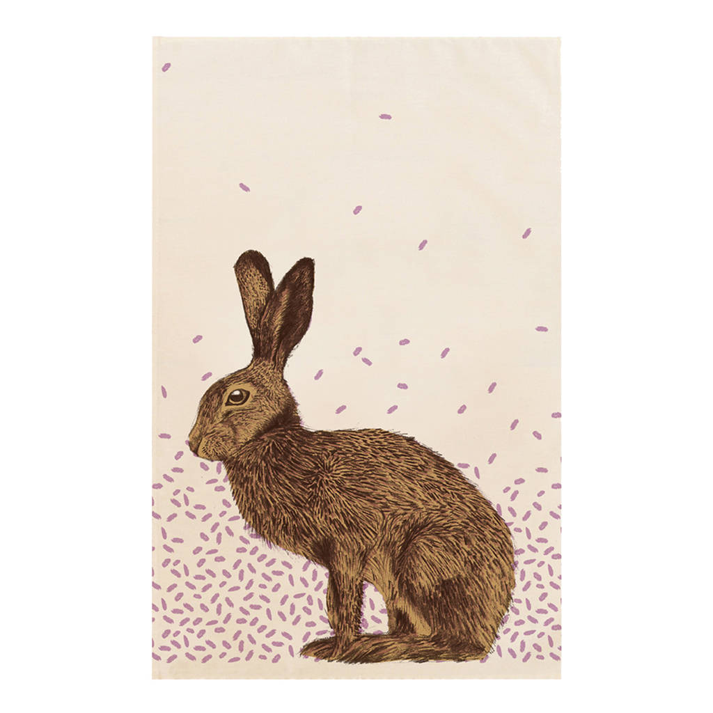 Hare Tea Towel By Cherith Harrison | notonthehighstreet.com