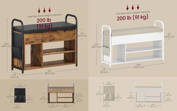 Shoe Storage Bench With Inner Compartment And Handles, 9 of 10