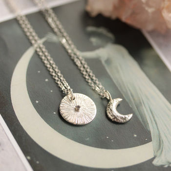 Little Crescent Moon Silver Necklace, 7 of 8