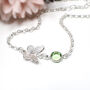 Sterling Silver Butterfly Birthstone Bracelet, thumbnail 1 of 2