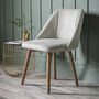 Natural Linen Herringbone Dining Chair – Set Of Two, thumbnail 1 of 2