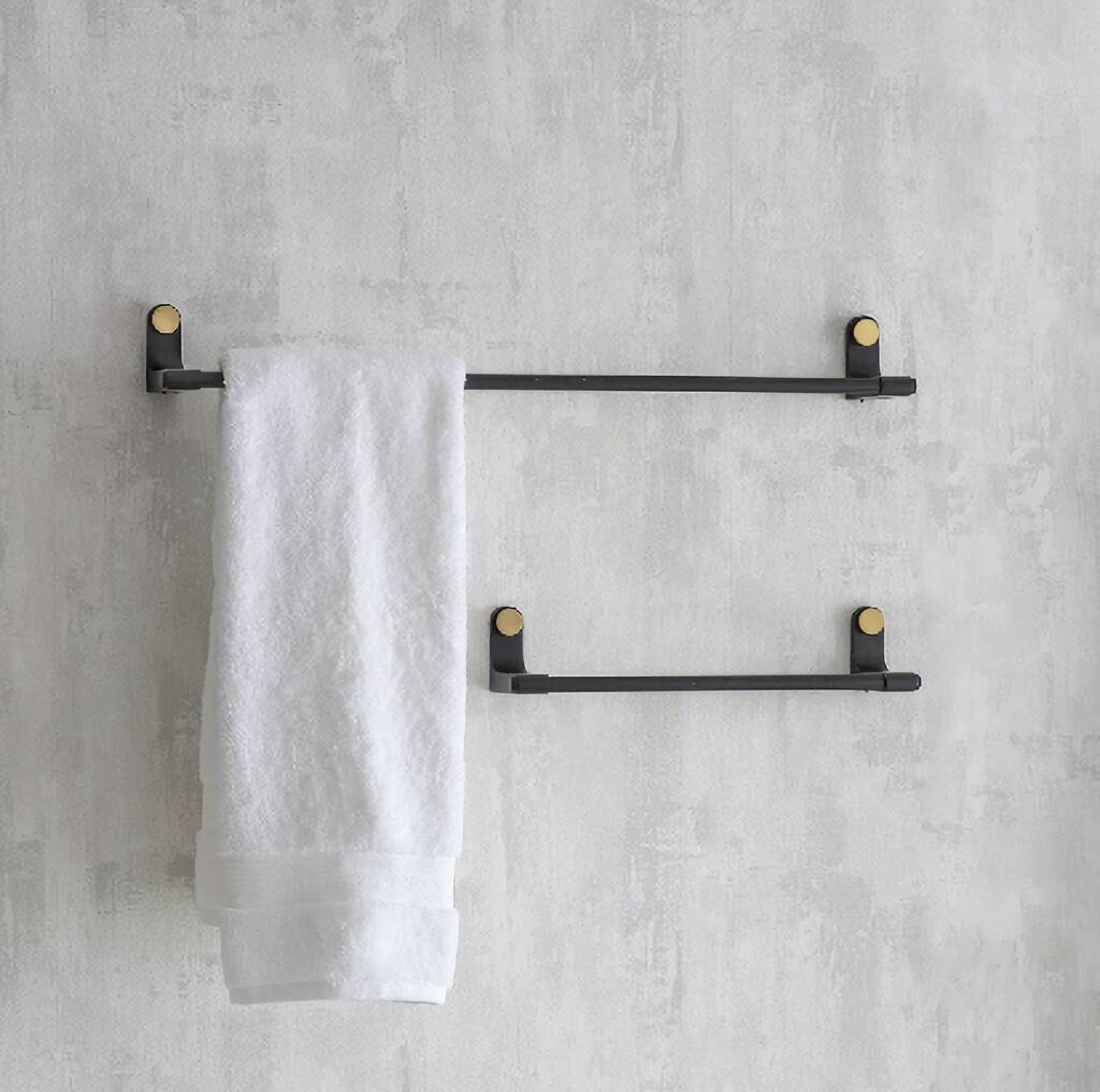 Black Steel Towel Racks In Small And Gold, 1 of 2