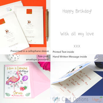 Personalised Flamingo Age Birthday Card, 8 of 8