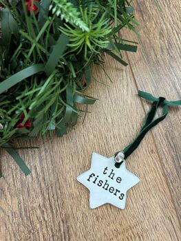Personalised Clay Star Tree Decoration, 3 of 3